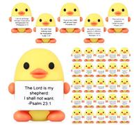 Gejoy 25 Pcs Mini Rubber Duck Toys Positive Gifts Mini Bible Ducks Decorations and Encouragement Birthday Motivational Gifts for Colleague Staff Teacher