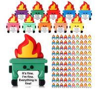 Gejoy 25 Pcs Mini Rubber Dumpster Toys Positive Mini Dumpster Figures to Hide It's Fine Gifts Decorations and Encouragement Birthday Motivational Gifts for Colleague Staff Teacher