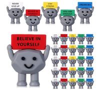 Gejoy 25 Pcs Mini Rubber Stone Toys Gifts Mini Motivational Stones Decorations and Encouragement Birthday Motivational Positive Gifts for Colleague Staff Teacher