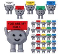 Gejoy 25 Pcs Mini Rubber Stone Toys Positive Gifts Mini You are My Rock Decorations and Encouragement Birthday Motivational Gifts for Colleague Staff Teacher