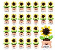 Gejoy 25 Pcs Mini Rubber Sunflower Toys Positive Gifts Mini Sunflowers Decorations and Encouragement Birthday Motivational Gifts for Colleague Staff Teacher