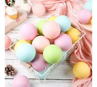 Gejoy 30 Pcs Large Pastel Christmas Candy Balls 3.15'' Macaron Christmas Tree Balls Hanging Ornament Shatterproof Pastel Xmas Decor Blush Pink Mint Green Blue Rainbow Candy Xmas Tree Decorations