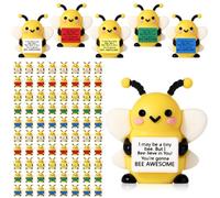 Gejoy 50 Pcs Mini Bee Figurines Mini Rubber Bee Inspirational Gifts Decorations and Encouragement Birthday Motivational Gifts for Colleague Staff Teacher