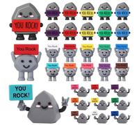 Gejoy 50 Pcs Mini Rubber Stone Toys Positive Mini Mixed You Rock Figurines to Hide Mixed You Rock Gifts Decorations and Encouragement Birthday Motivational Gifts for Colleague Staff Teacher