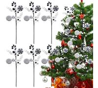 Gejoy 6 Pcs 15.75 Inch Christmas Tree Picks Candy Themed Lollipop Sticks for Christmas Tree Toppers Candy Tree Toppers Christmas Decorations for Home Ornaments (Black White)