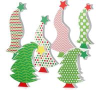 Gejoy 6 Pcs Wooden Christmas Trees Tabletop Decorations Wonky Curved Christmas Tree Centerpiece for Table Rustic Xmas Table Signs Farmhouse Wood Sign Decor for Fireplace Tiered Tray Shelf Mantel