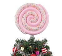 Gejoy Candy Tree Topper Pink Pastel Lollipop Tree Topper Candy Cane Treetop Decoration for Halloween Christmas Xmas New Year Birthday Party