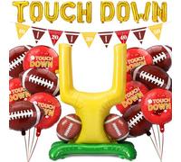 Gejoy Gejoy 31 Pcs Football Party Decorations Red and Gold Football Party Supplies Touchdown Letter Balloon Round Foil Balloons, and Banner for Tailgate Game Themed Birthday Supplies