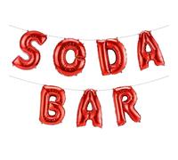 Gejoy Soda Bar Balloons Banner She's Ready to Pop Decor Baby Shower Red Retro Soda Party Decorations for Theme Birthday Bridal, Summer Barbecues or Picnics, and Retro Restaurants