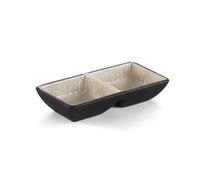 GEK208130 Kitchen 2 Grids Matte Sauce Dish Hot Pot Dipping Saucer Restaurant Appetizer Bowl Soy Vinegar Seasoning Plate Dipping Bowls(Multi-Colored)