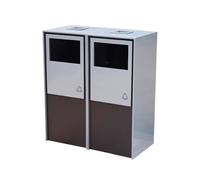 GEK208130 Large Waste Container Indoors Outdoors Galvanised Steel Garbage Can Commercial Metal Rubbish Bin Patio