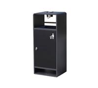 GEK208130 Large Waste Container Outdoor Minimalist Trash Can with Ashtray Metal Rubbish Bin for Commercial Street Public Patio