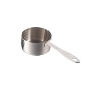 GEK208130 Sauce Boat 400ml/600ml/1000ml Stainless Steel Measuring Spoon Small Pan Measuring Spoon Coffee Spoon Baking Tool with Graduated Measuring Cup Milk Pitcher(Silver,Small)