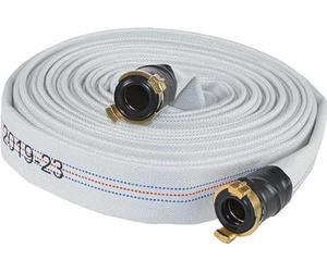 GEKA 13.5051 Set Including Quick Connection Size 1 1/2 inch, Inner Diameter 40 mm, Length, Colour: White, Brass Coupling, for Construction Sites, Stable Hose, ca. 15 m