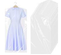 Gekamoyue 10 Pack Garment Covers, 60 * 140cm Long Dustproof Clothes Covers, Dry Cleaning Bags, Clear Clothes Bags Hanging for Shirt, Suit, Dress