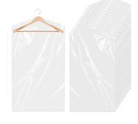 Gekamoyue 10 Pack Garment Covers, 60 * 90cm Long Dustproof Clothes Covers, Dry Cleaning Bags, Clear Clothes Bags Hanging for Shirt, Suit, Dress