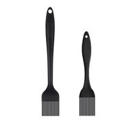 Gekamoyue 2 Pcs Pastry Brush Silicone, 10.43" & 6.7" Grill Brush, Cooking Brush Oil Baking Brushes for Barbecues, Pastries, Food Stirring, Baking Cooking (Black)