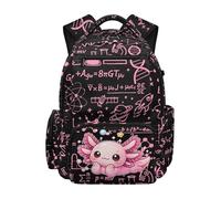 Gekhuqory Axolotl Science Print Multi-Pocket Book Bag for Teens