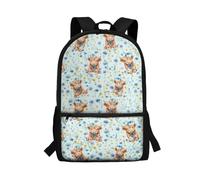 Gekhuqory Backpack School Bookbag for Kids Boys 7th grade/6th Grade Backpacks Middle School Bags Shoulder Laptop Daypack Bag with Side Pocket West Highland Cow Floral Print