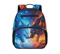 Gekhuqory Classic Fire Ice Wolf Print Toddler Backpack for Kids