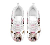 Gekhuqory Cute Cow Cattle Flower Printed Sneakers for Womens,Lightweight Walking Running Shoes Athletic Fashion Trainers, Size 5 UK