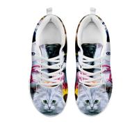 Gekhuqory Fashion Sneakers British Shorthair Cats Print Running Shoes for Women Men Casual Sport Gym Footwear Lightweight, Size 9 UK
