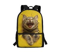 Gekhuqory Funny Cat Backpack for Girls 9-10 11-12 Middle Primary School Bag with Adjustable Straps Teens Backpacks for School Cute Schoolbag 17 Inch Daypack