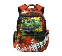 Gekhuqory Garbage Truck Graffiti Print Large Casual Daypack for Men