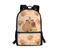Gekhuqory Kawaii Capybara Cake Print School Backpack for Boys 8-9/10-11/12-14 Cool School Bag Rucksack Backpacks 17 Inch Middle Schoolbag Student Teen Back Pack Bookbag for 7 th Grade