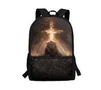 Gekhuqory Lion Tree Sun Backpack for Boys 9-10 10-15 Middle School Bag with Water Bottle Holder Kids Schoolbag 17 Inch Laptop Backpacks Casual Daypack Teens Travel