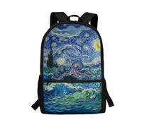 Gekhuqory Starry Octopus Print School Backpack for Boys 8-9/10-11/12-14 Cool School Bag Rucksack Backpacks 17 Inch Middle Schoolbag Student Teen Back Pack Bookbag for 7 th Grade