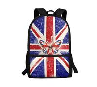 Gekhuqory UK Butterfly Print School Backpack for Boys 8-9/10-11/12-14 Cool School Bag Rucksack Backpacks 17 Inch Middle Schoolbag Student Teen Back Pack Bookbag for 7 th Grade
