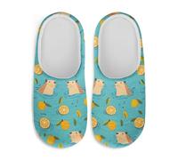 Gekhuqory Women's Funny Beaver Orange Print Indoor Slippers Bedroom Shoes for Women Men Soft for Home Travel Office Wedding