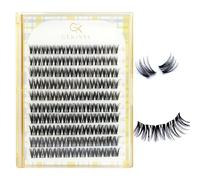 Gekinye Wispy Lashes Clusters D Curl - WideSpan Flora Lash Clusters 110 Pcs Individual Lashes 10-14mm with 0.05mm Thin Black Band