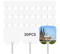 GEKIXUTP 30 pcs Sublimation Church Fans Handheld Set (30 pcs Sublimation Fans)