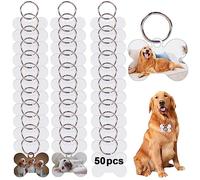 GEKIXUTP 50 Pcs Bone Shaped Sublimation Blank Double Sided Aluminum Dog ID Tags