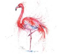 Gekko Art Expressive Watercolour Wildlife - Animals in Nature - Blank Greeting Card by Artist Sandi Mower (Flamingo)