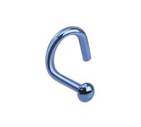 Gekko Body Jewellery Blue Titanium Plated Dome Top Nose Stud/Screw - 0.8mm (20 Gauge)