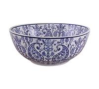 Geko Large Ceramic Bowl, Vintage Blue and White Paisley Design