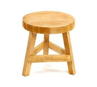 Geko Plain Wood Three Legged Stool Standing at 23cm High, Brown, 30 x 30 x 23 cm