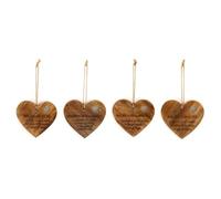 Geko Set of 4 Wood Hanging Black Etched Life Recipe Heart Plaque