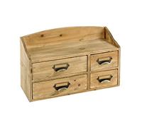 Geko Shabby Chic Small Wooden Cabinet 4 Drawers, Brown