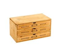 Geko Three Drawers Shabby Chic Storage Organizer 35 X 19 X 18cm, Wood, Brown, 35 x 19 x 18 cm