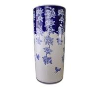 Geko Umbrella Stand, Vintage Blue & White Flowers And Butterfly Design