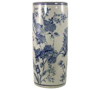 Geko Umbrella Stand, Vintage Blue & White Magnolia Design