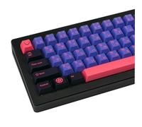 GEKUCAP 129 Keys Black Purple Keycaps, Ninja Japanese PBT Custom Keycaps, Cherry Profile Dye Sublimation Keycap Set for Cherry MX Gateron Kailh Switches Mechanical Keyboard