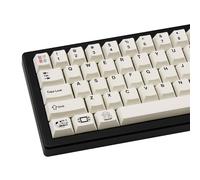 GEKUCAP 130 Keys White Keycaps Minimalist PBT Custom Keycaps Cherry Profile Dye Sublimation Keycap Set for Cherry MX Gateron Kailh Switches Mechanical Keyboard, Leisurely Theme Keycaps