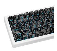 GEKUCAP 131 Keys PBT Keycaps Black Topographic Side Printed Dye Sub Shine Through Custom Cherry Profile Keycap Set for Cherry Gateron MX Switches Mechanical Keyboard