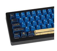 GEKUCAP Blue Samurai Manga Japanese Themed Keycaps 130 Keys, Cherry Profile PBT Custom Key Caps Set, Dye Sublimation Keyboard Keycaps for Cherry Gateron MX Switches Mechanical Keyboard