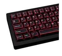 GEKUCAP Japanese Manga Keycaps 130 Keys, Custom PBT Black and Red Keycaps, Cherry Profile Dye Sub Keycap Set Fit for 61/64/87/104/108 Cherry MX Switches Mechanical Keyboard